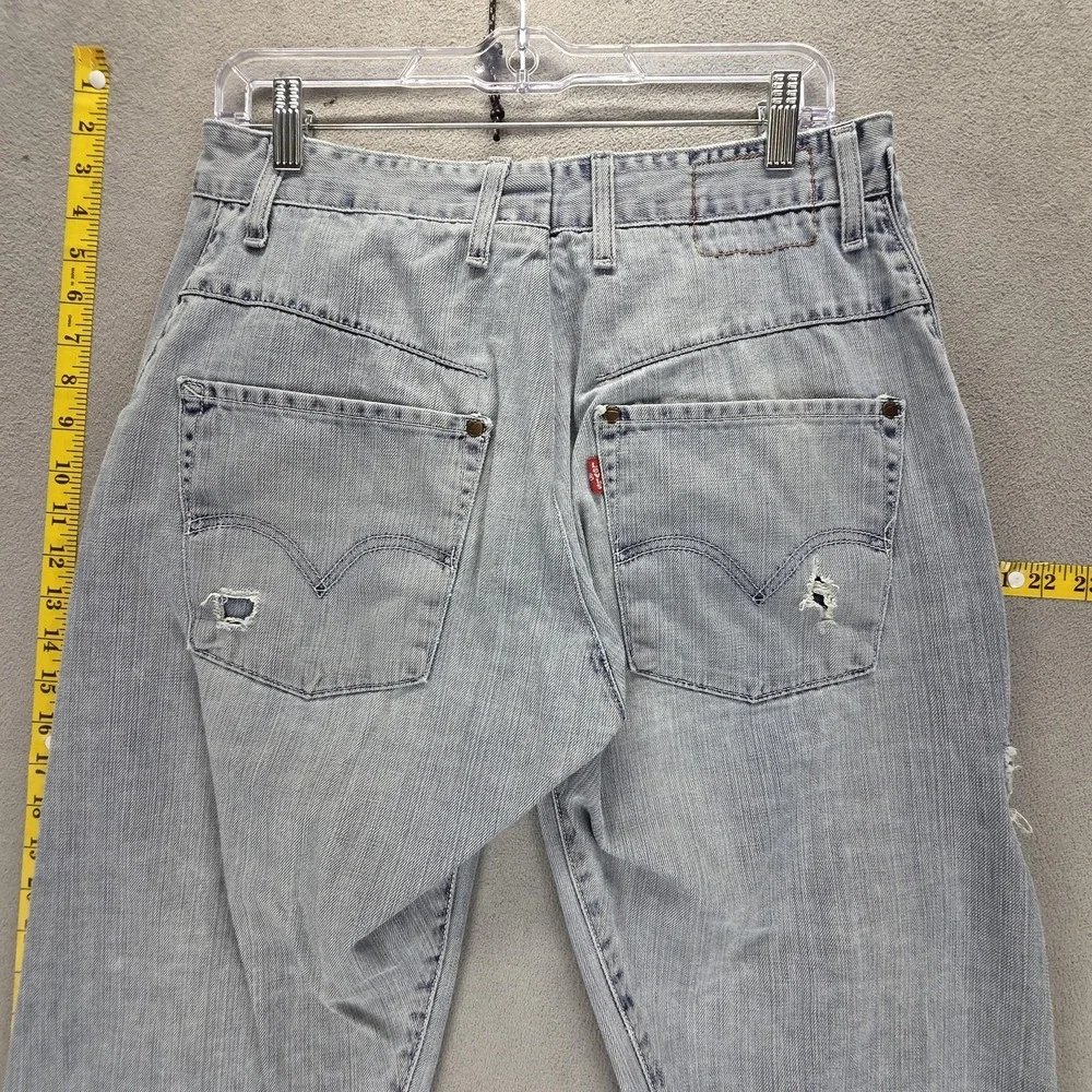 Vintage Levis Engineered Jeans Mens Gray Twisted Baggy Wide Leg Fits 30x26